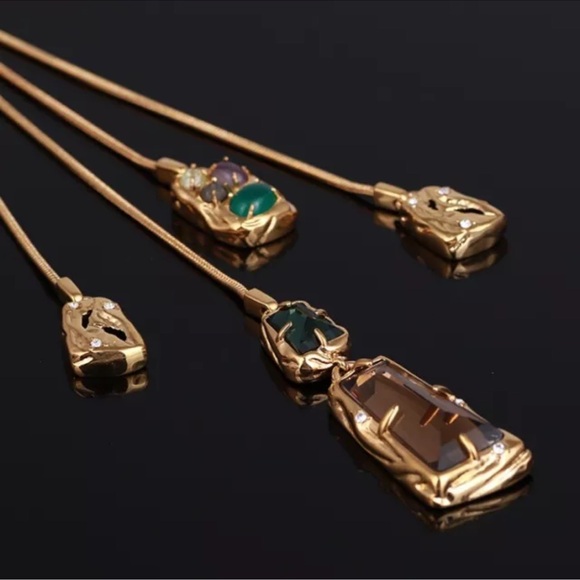 Alexis Bittar Inlaid with colorful zircon irregular Necklace - Picture 6 of 8